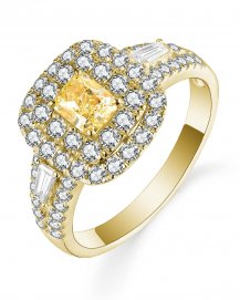 MULTI TONE CUSHION DIAMOND ENGAGEMENT RING (TR5308)