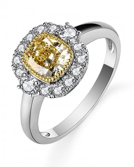 MULTI TONE CUSHION DIAMOND ENGAGEMENT RING (TR5309)