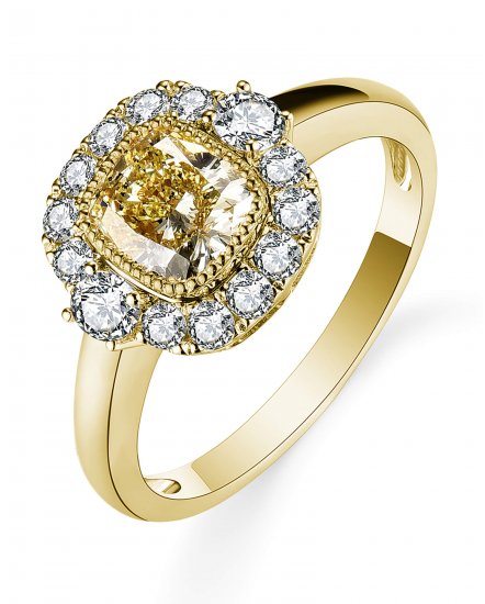 MULTI TONE CUSHION DIAMOND ENGAGEMENT RING (TR5309)