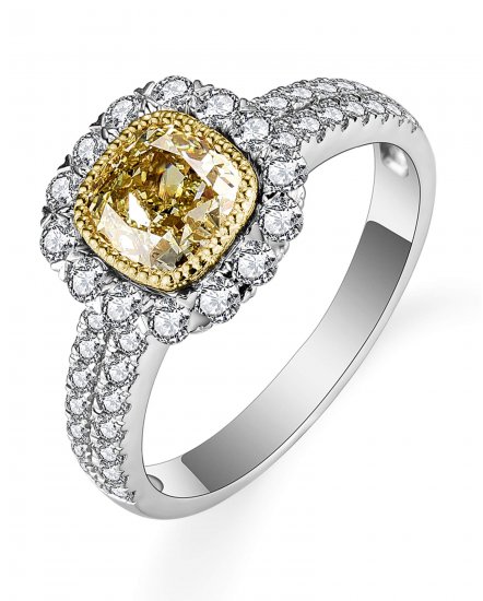 MULTI TONE CUSHION DIAMOND ENGAGEMENT RING (TR5311)