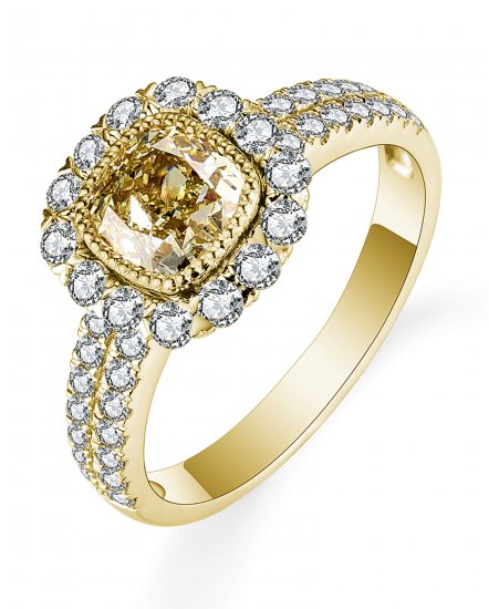 MULTI TONE CUSHION DIAMOND ENGAGEMENT RING (TR5311)