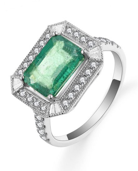 EMERALD CUT DIAMOND RING (TR5312)