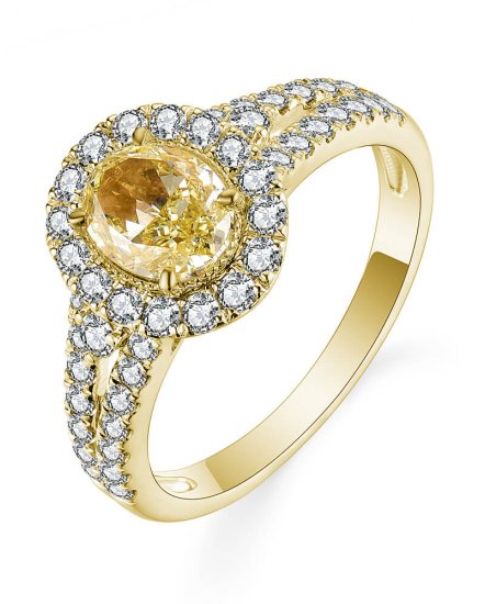 MULTI TONE OVAL DIAMOND ENGAGEMENT RING (TR5313)