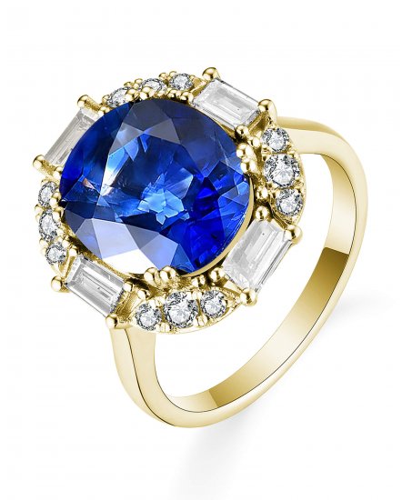OVAL SAPPHIRE DIAMOND RING (TR5317)