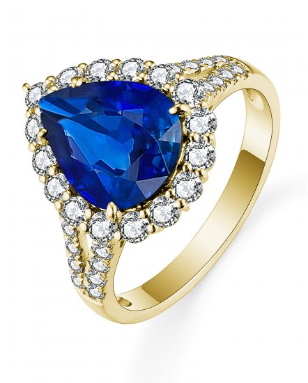 PEAR SAPPHIRE DIAMOND RING (TR5327)