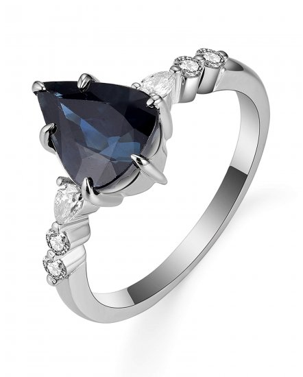 PEAR SAPPHIRE DIAMOND RING (TR5329)