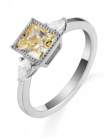 MULTI TONE CUSHION DIAMOND ENGAGEMENT RING (TR5334)