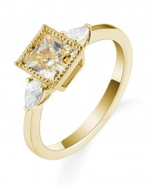 MULTI TONE CUSHION DIAMOND ENGAGEMENT RING (TR5334)