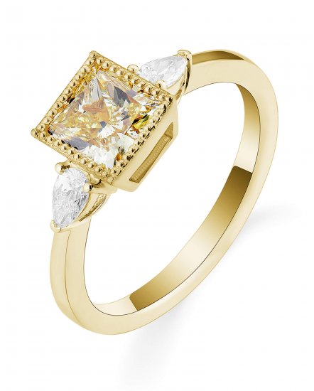 MULTI TONE CUSHION DIAMOND ENGAGEMENT RING (TR5334)