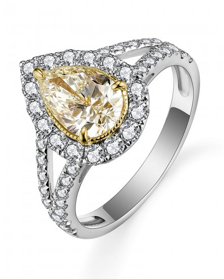 MULTI TONE PEAR DIAMOND ENGAGEMENT RING (TR5338)