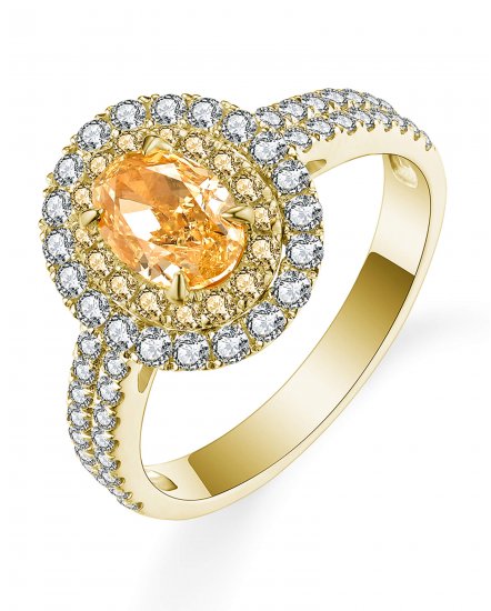 MULTI TONE OVAL DIAMOND ENGAGEMENT RING (TR5355)