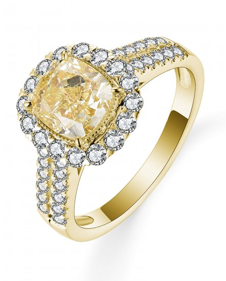 MULTI TONE CUSHION DIAMOND ENGAGEMENT RING (TR5358)