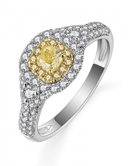 MULTI TONE CUSHION DIAMOND ENGAGEMENT RING (TR5360)