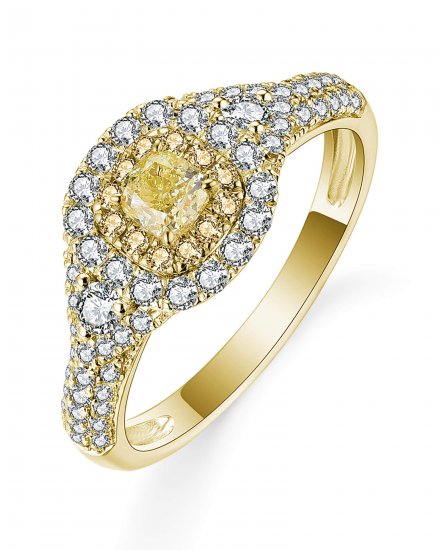 MULTI TONE CUSHION DIAMOND ENGAGEMENT RING (TR5360)