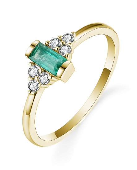 BAGUETTE EMERALD DIAMOND RING (TR5381)