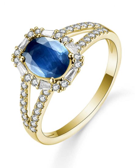 OVAL SAPPHIRE DIAMOND RING (TR5387)