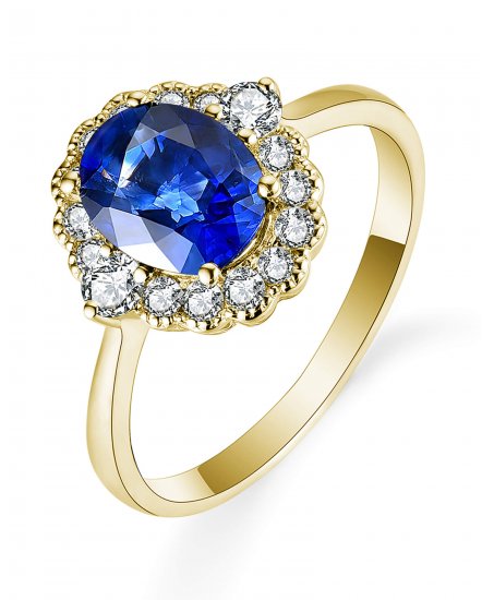 OVAL SAPPHIRE DIAMOND RING (TR5395)