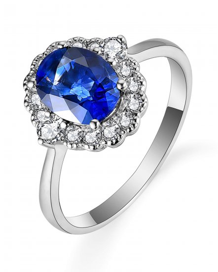 OVAL SAPPHIRE DIAMOND RING (TR5395)