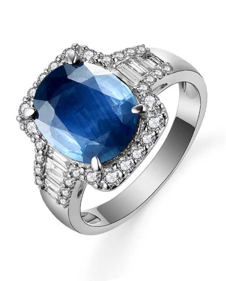 OVAL SAPPHIRE DIAMOND RING (TR5399)