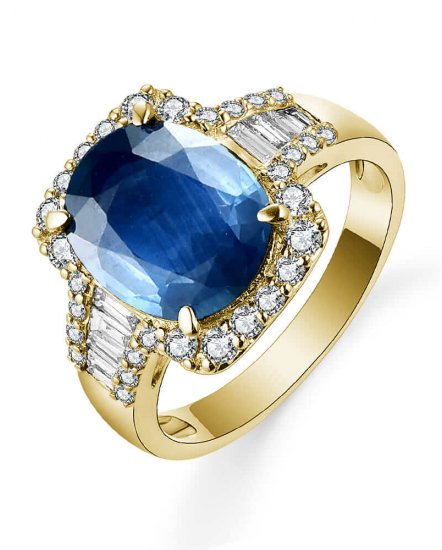 OVAL SAPPHIRE DIAMOND RING (TR5399)