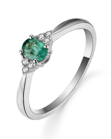OVAL EMERALD DIAMOND RING (TR5402)