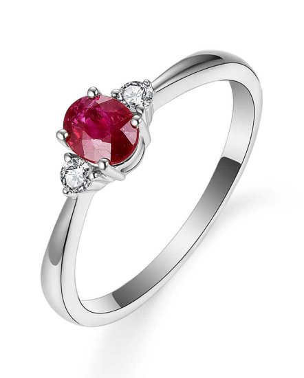 OVAL RUBY DIAMOND RING (TR5403)