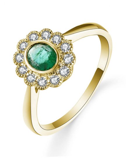 OVAL EMERALD DIAMOND RING (TR5406)