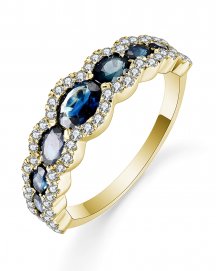 MARQUISE SAPPHIRE DIAMOND BAND (TR5413)