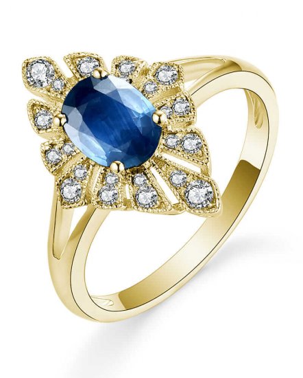 OVAL SAPPHIRE DIAMOND RING (TR5427)