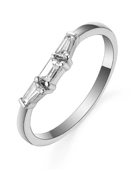 THREE STONE BAGUETTE DIAMOND CURVED BAND (TR5428)