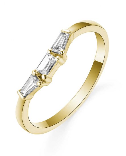 THREE STONE BAGUETTE DIAMOND CURVED BAND (TR5428)