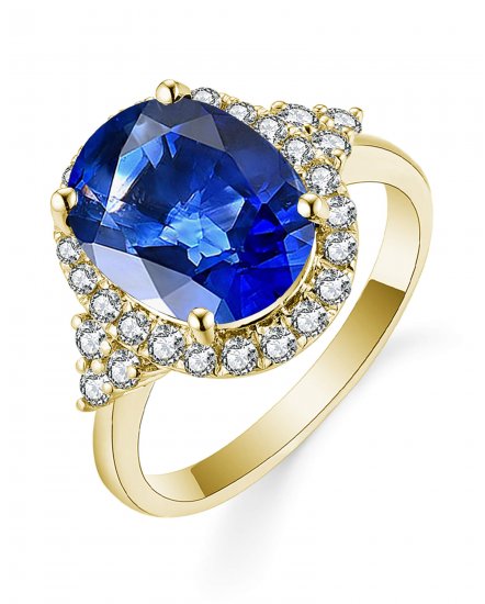 OVAL SAPPHIRE DIAMOND RING (TR5435)