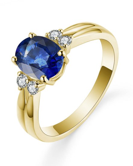 OVAL SAPPHIRE DIAMOND RING (TR5440)