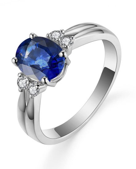 OVAL SAPPHIRE DIAMOND RING (TR5440)