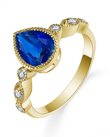 PEAR SAPPHIRE DIAMOND RING (TR5458)