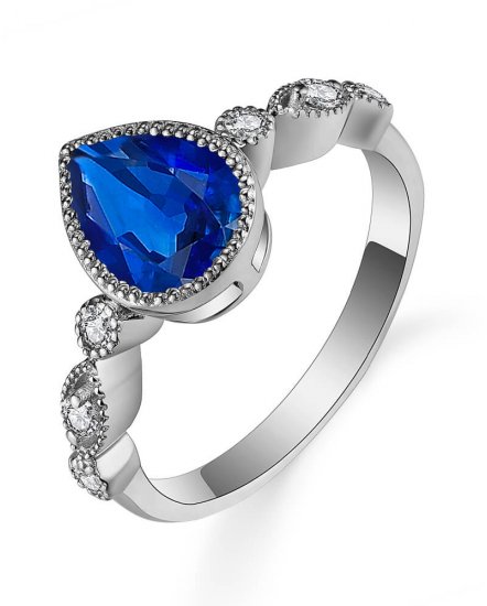 PEAR SAPPHIRE DIAMOND RING (TR5458)