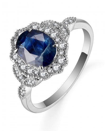 OVAL SAPPHIRE DIAMOND RING (TR5479)
