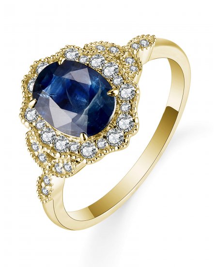 OVAL SAPPHIRE DIAMOND RING (TR5479)