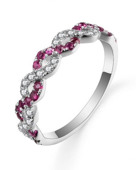 CRISS CROSS STYLE RUBY DIAMOND BAND (TR5484)