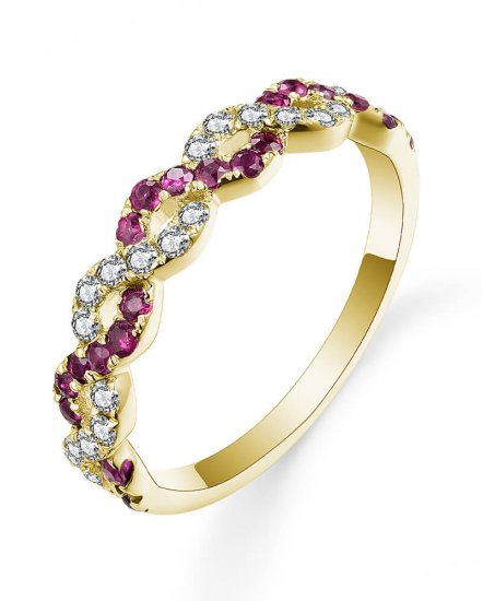 CRISS CROSS STYLE RUBY DIAMOND BAND (TR5484)