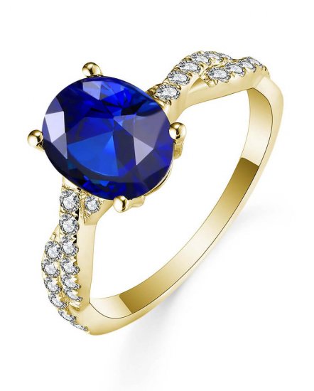 OVAL SAPPHIRE DIAMOND RING (TR5489)