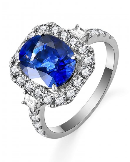 OVAL SAPPHIRE DIAMOND RING (TR5541)