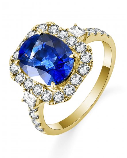 OVAL SAPPHIRE DIAMOND RING (TR5541)