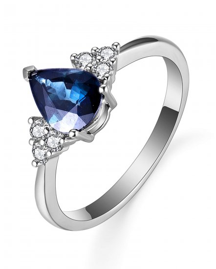 PEAR SAPPHIRE DIAMOND RING (TR5547)