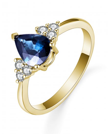 PEAR SAPPHIRE DIAMOND RING (TR5547)