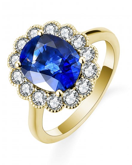 OVAL SAPPHIRE DIAMOND RING (TR5567)