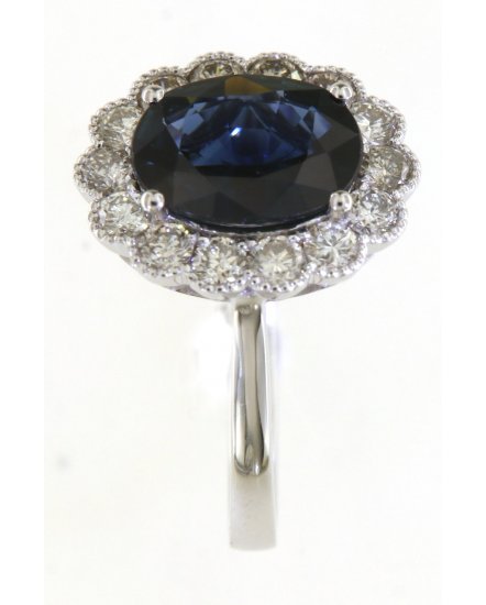 OVAL SAPPHIRE DIAMOND RING (TR5567)
