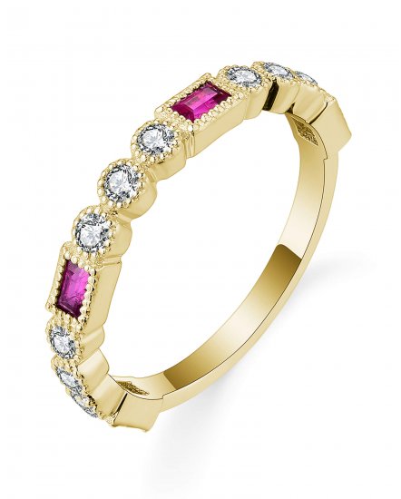 BAGUETTE RUBY DIAMOND BAND (TR5630)