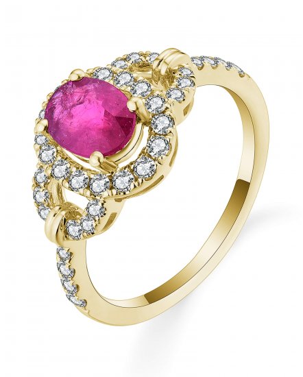 OVAL RUBY DIAMOND RING (TR5650)