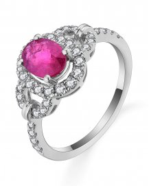 OVAL RUBY DIAMOND RING (TR5650)